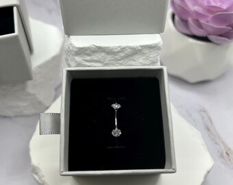 Dainty Crystal Navel Ring: 14G Petite Belly Ring