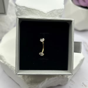 Custom Minimalist Cubic Zirconia Belly Ring: Dainty Belly Jewelry
