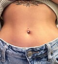 Dainty Cubic Zirconia Belly Ring – Gold Minimalist Navel Jewelry, 14G Piercing