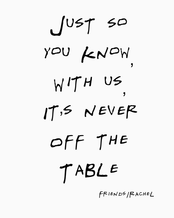 Black And White Friend S Quote It S Never Off Etsy