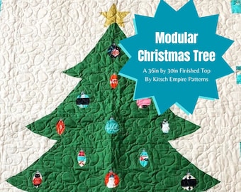 Modello trapuntato modulare per albero di Natale