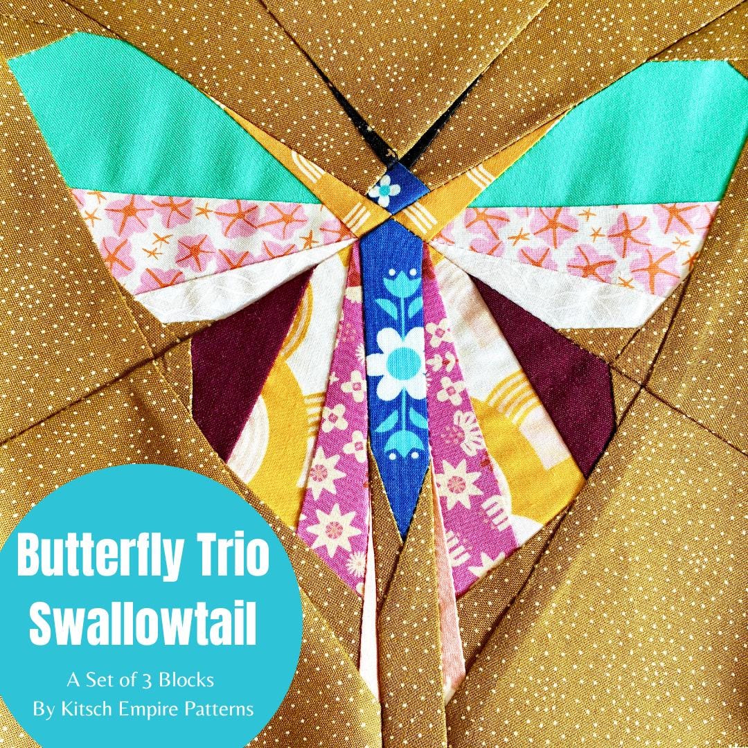 Butterfly Trio Quilt Block Pattern Bundle, Foundation Paper Piecing ...