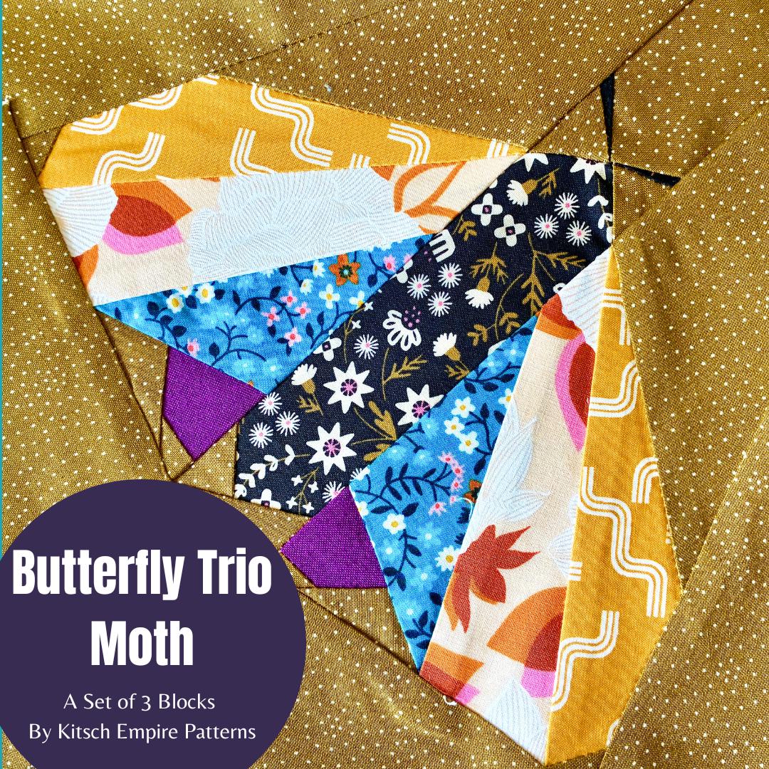 Butterfly Trio Quilt Block Pattern Bundle, Foundation Paper Piecing ...