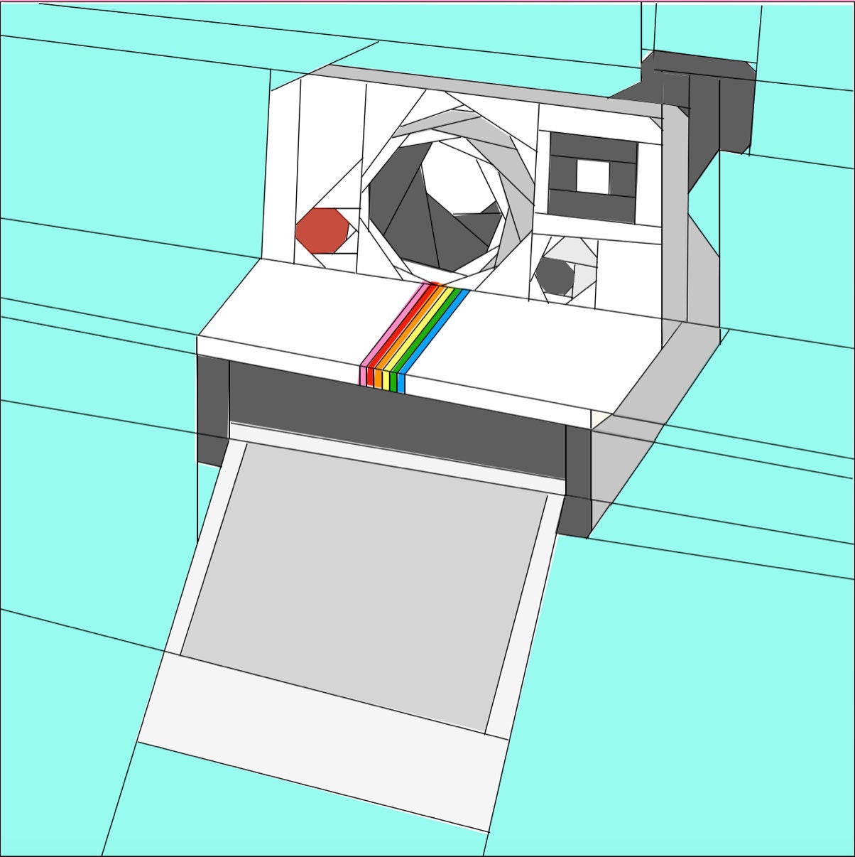 In A Snap Polaroid Camera Quilt Block Pattern Etsy