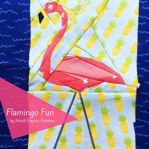 Flamingo Fun Paper Pieced Quilt Pattern image 3