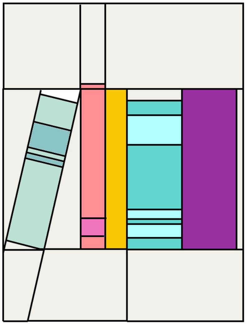Bookshelf Paper Pieced Quilt Block Pattern Etsy