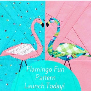 Flamingo Fun Paper Pieced Quilt Pattern image 2