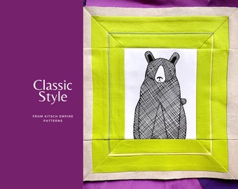 Classic Style Frame Paper Pieced Quilt Block Pattern