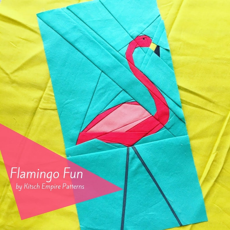 Flamingo Fun Paper Pieced Quilt Pattern image 1