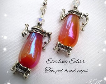 Cute whimsical Red Agate Earrings, healing Stones, Sterling Silver Dangle Earrings, red Earrings for Women, unique, trendy