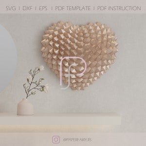 3D Papercraft Heart template | Low Poly Heart Art Decor Sculpture for Home or gift
