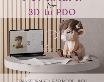 Custom Pepakura PDO File: 3D Model to Papercraft Template