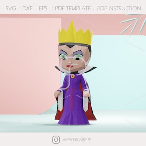 Low poly Queen Doll 3d papercraft sculpture ,Doll 3D paper model