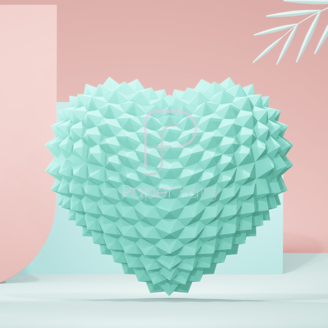 3D Papercraft Heart Template Low Poly Heart Art Decor Etsy UK