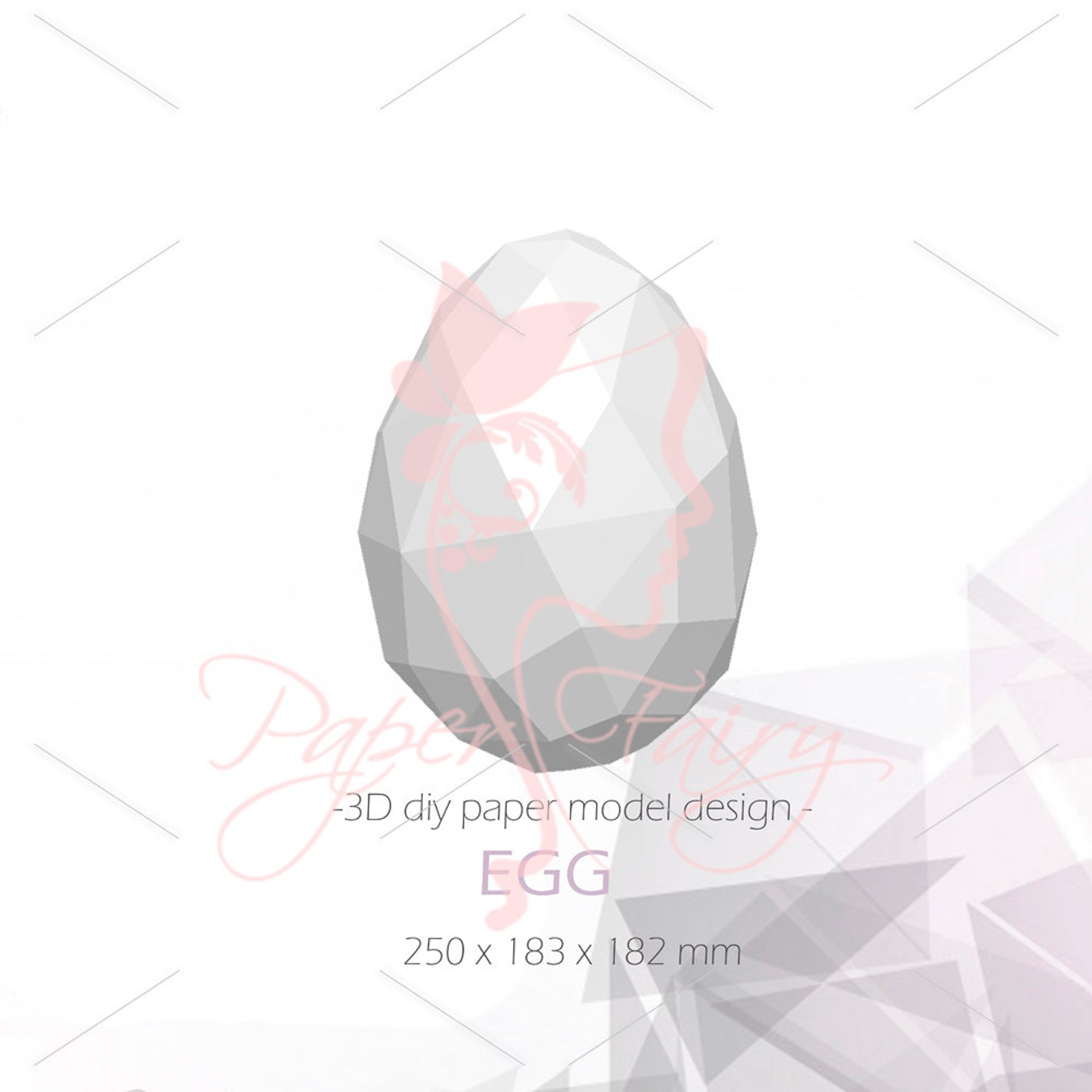 Paper Egg Template 25cm3D papercraft DIY egg | Etsy