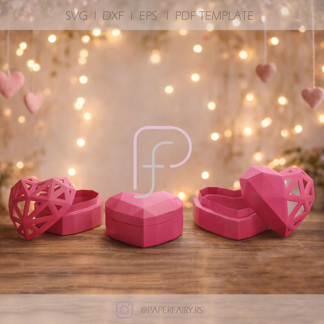 Low Poly Heart Box Papercraft Template: 3D Art Decor (PDF) - Etsy