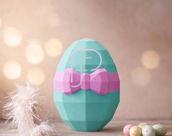 Low Poly Paper Egg  Box Template 30cm,3D papercraft ,DIY egg
