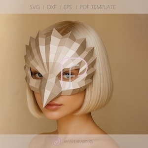 3D Eagle Paper Mask Template, Low Poly Papercraft SVG, DIY Animal Mask for Cosplay & Halloween, pdf Pattern, Therian Mask, Party DIY Craft
