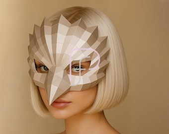 3D Eagle Paper Mask Template, Low Poly Papercraft SVG, DIY Animal Mask for Cosplay & Halloween, pdf Pattern, Therian Mask, Party DIY Craft