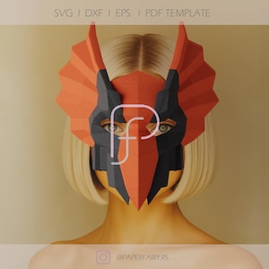 Dragon Mask Template: Polygonal Papercraft Costume (PDF Pattern)