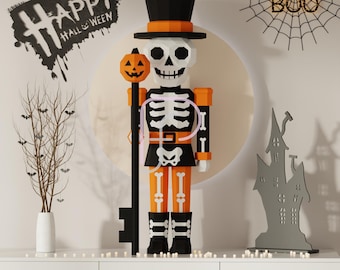 Halloween Nutcracker Papercraft: 3D Skeleton Soldier Model (SVG, PDF Pattern)