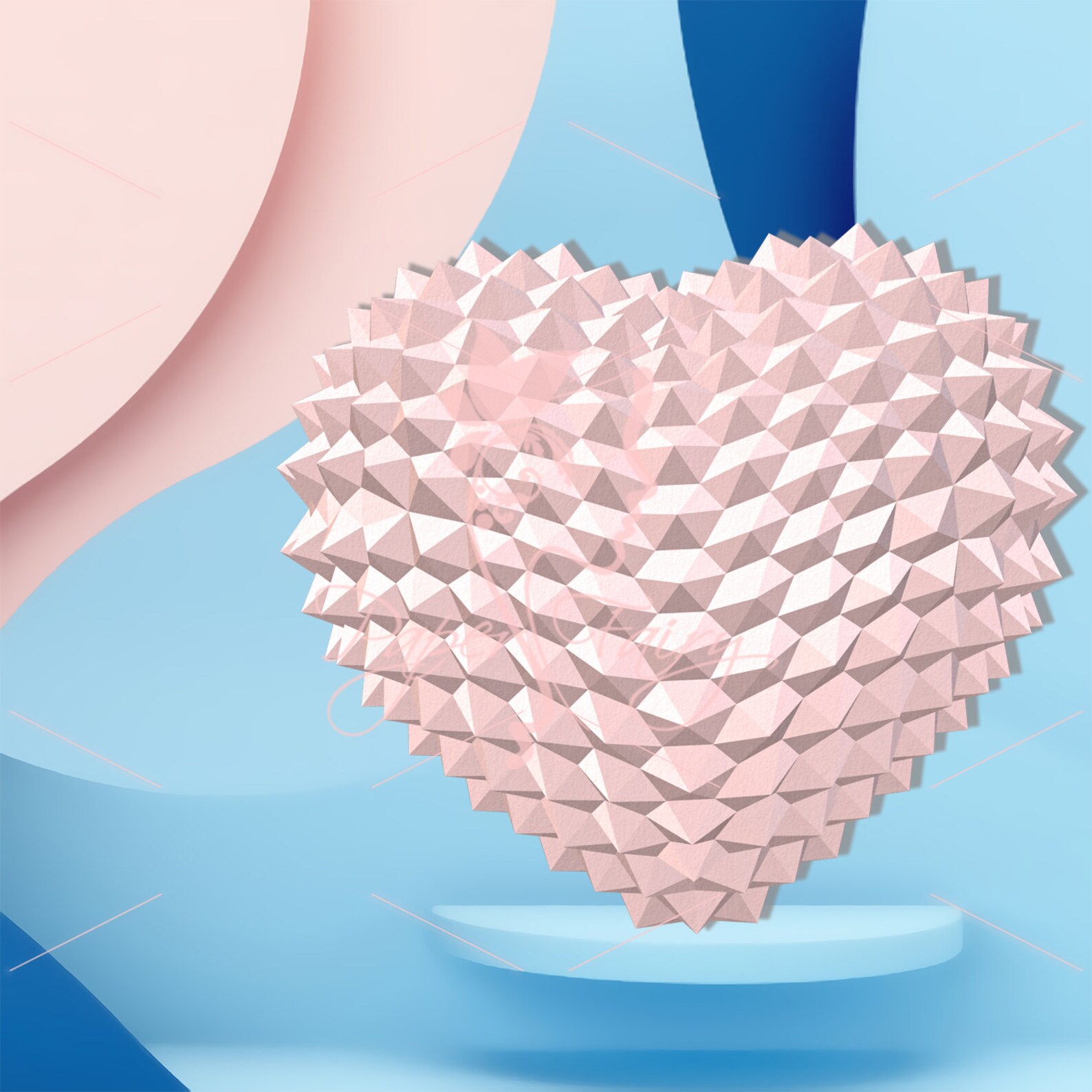 3D Papercraft Heart Template Low Poly Heart Art Decor Etsy UK