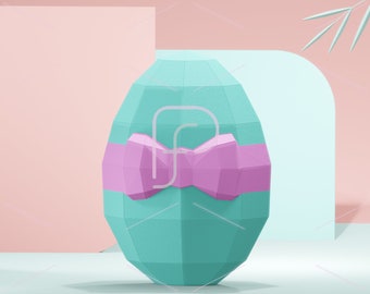 Low Poly Paper Egg  Box Template 30cm,3D papercraft ,DIY egg