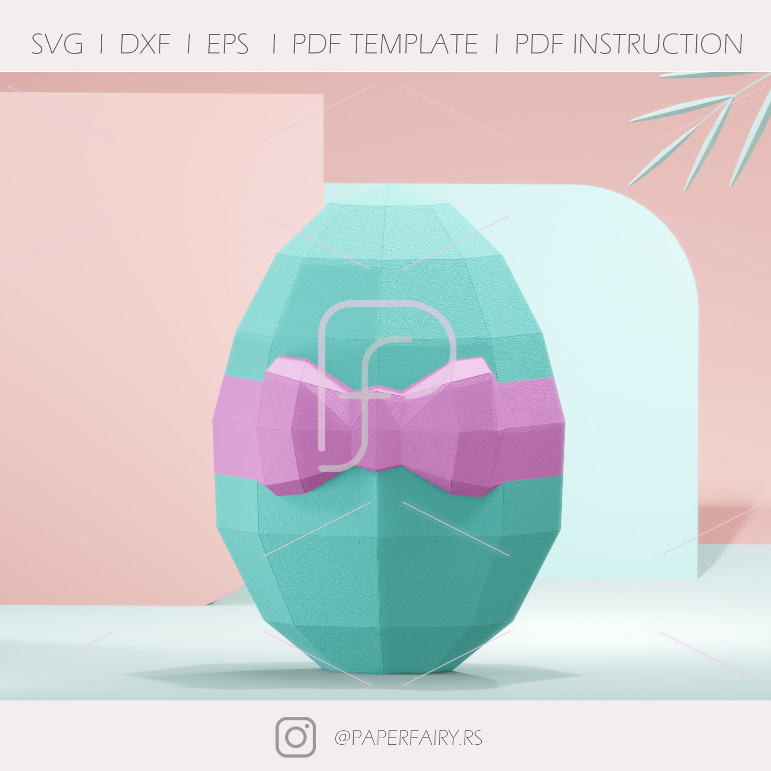 Low Poly Paper Egg Box Template 30cm3d Papercraft DIY Egg Etsy