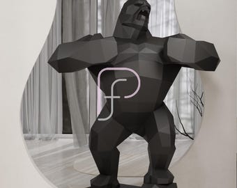 Low Poly Bull Sculpture Template, 3D Metal Welding Model (pdf, svg, dxf, eps)