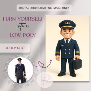 Benutzerdefinierte Low Poly Actionfigur Porträt vom Foto, personalisierter 3D Cartoon-Charakter, druckbares digitales Geschenk für Gamer oder Profis