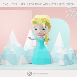 Princess Doll Papercraft: Geometric Sculpture, Modern Art Decor (PDF Pattern)
