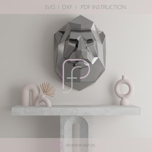 3d metal Lion wall trophy sculpture,Metal Lion, 3D low poly  model