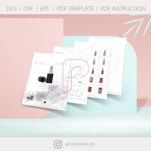 Papercraft Makeup Set Template ,3 Designs Low Poly Art Decor Sculpture ...