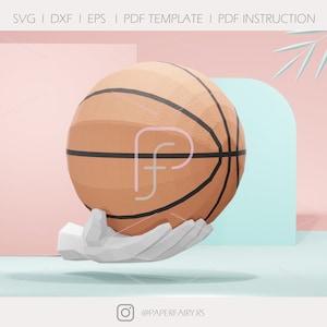 Modello per trofeo da basket da parete, carta 3D, carta per cani, modello, fai da te Low Poly, arte 3D fai da te in carta