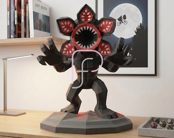 Low Poly Monster Papercraft Template, 3D Paper Model Sculpture, SVG dxf eps PDF Files, Advanced DIY, Instant Download