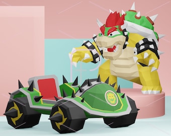 Epic Bowser & Car Papercraft Bundle - Ultimate Villain Craft Template