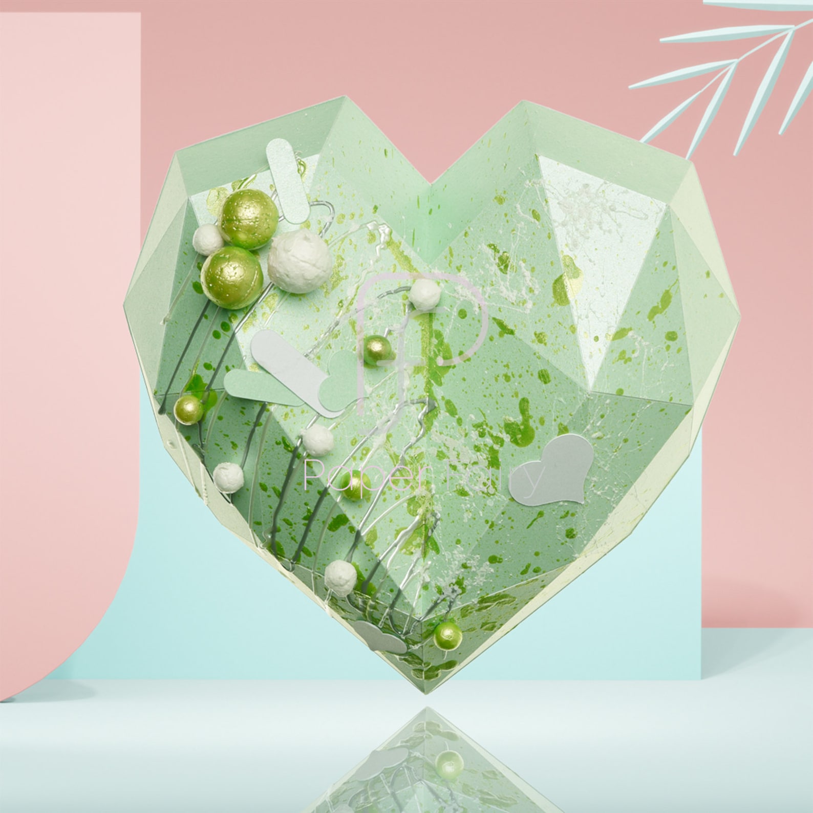 Papercraft Heart Box Template | Low Poly Heart Box Art Decor Sculpture ...