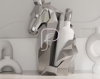 3D Horse Wine Holder Metal Welding Pattern: Laser Cut Template (Digital Download)