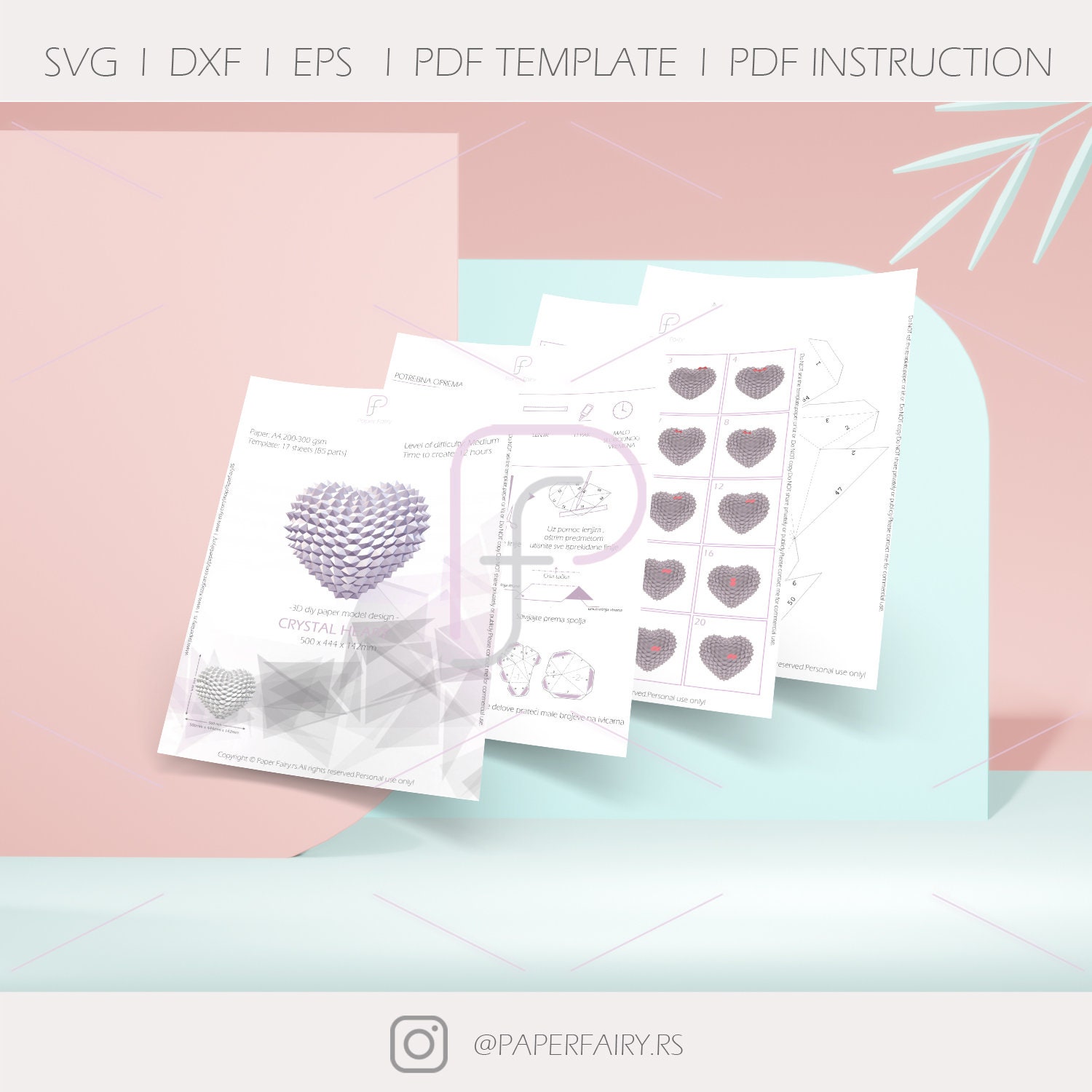 3D Papercraft Heart Template Low Poly Heart Art Decor - Etsy Ireland