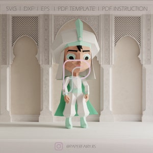 Low poly male Doll 3d papercraft sculpture, Doll 3D paper model