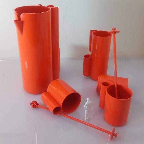 Drink & Barware Sapset orange Vintage 70s by Jean Pierre Vitrac for ...