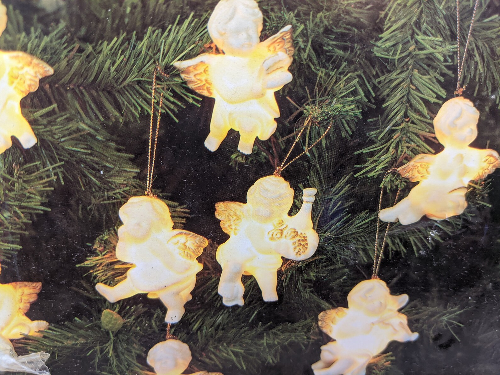 Vintage Christmas String Lights Cherubs Etsy