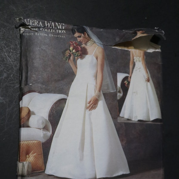 Vogue 2527 Vera Wang Misses Dress Sewing Pattern - UNCUT - Size 6 8 10 - Vogue Bridal Original wedding Dress Pattern