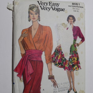 Vogue 8051 Misses Dress Sewing Pattern UNCUT Size 6 8 10 image 1