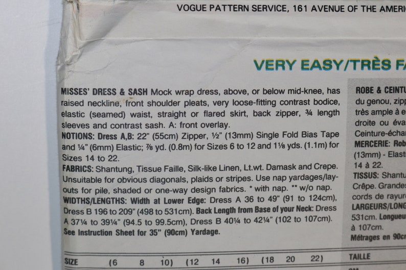 Vogue 8051 Misses Dress Sewing Pattern UNCUT Size 6 8 10 image 3