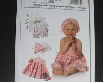Burda 9584 Infants Toddlers Dress and Panties Sewing Pattern - UNCUT Size 6M 9M 12M 2 3