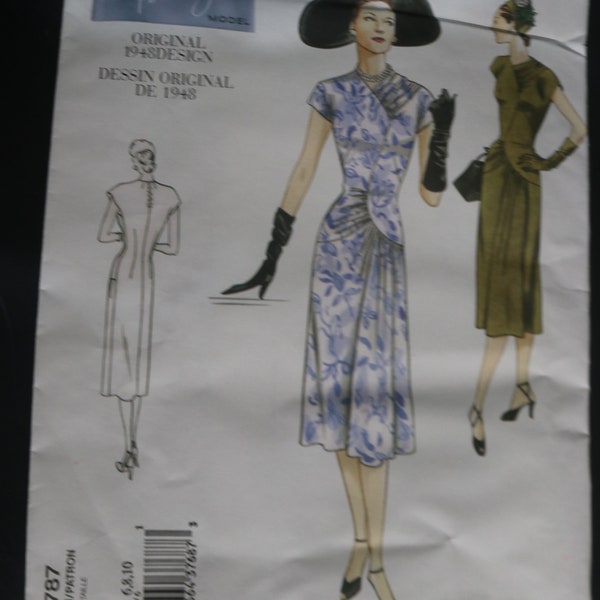1948 Vogue 2787 Misses Dress  Reproduction Sewing Pattern UNCUT Size 6 8 10