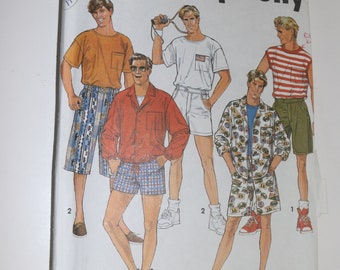 Simplicity 7731 Mens or Teen Boys Shorts in Three Lengths Top and Shirt Jacket Sewing Pattern - UNCUT  Size Lg - XL