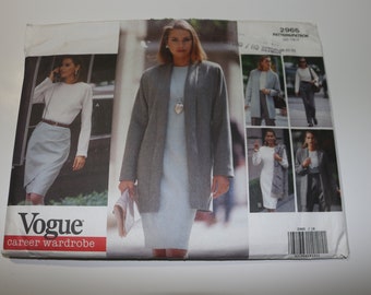 Vogue 2965 Misses Petite Jacket Dress Top Skirt & Pants Sewing Pattern - UNCUT - Size 12 14 16 or Size 18 20 22