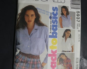 McCalls 5937 Misses Shirt in Two Lengths Sewing Pattern - UNCUT Size 12 14 16